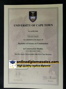 Sell ​​University of Cape Town degree diplomas online.