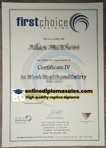 first choice training certificate
